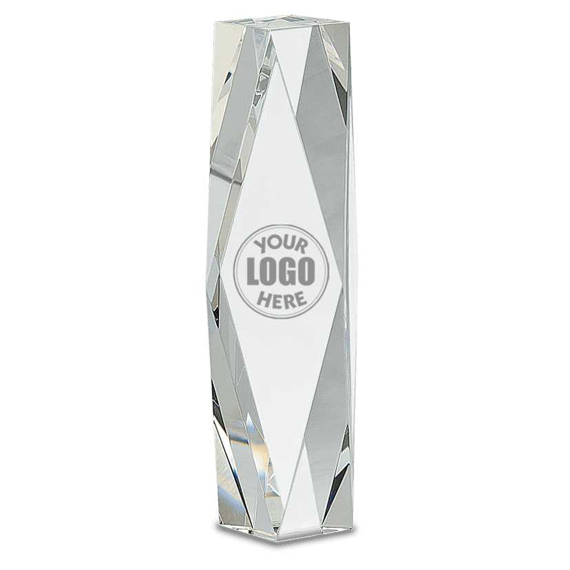 Product image of 10" Clear Crystal Facet Tower w/ Box and FREE Engraving