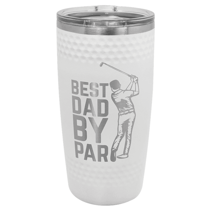 Product image of Best Dad by Par 20oz Tumbler White Dimples Golf Tumbler with Slider Lid