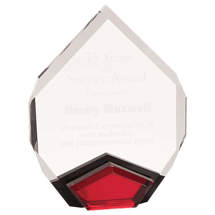 Product image of 7" x 9" Red Marquis Acrylic w/ Box and FREE Engraving