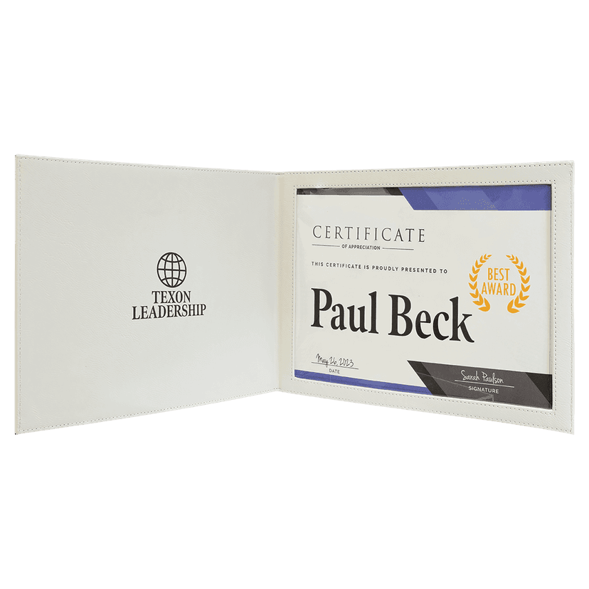 Product image of 9" x 12" Laserable Leatherette Certificate Holder w/ FREE Engraving